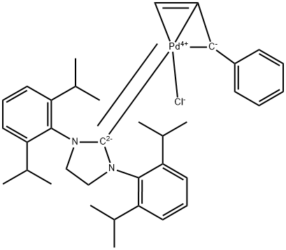 chloro[(1,2,3-η)-3-phenyl-2-propenyl][1,3-bis(2,6-di-i-propylphenyl)-4,5-dihydroimidazol-2-ylidene]palladium(II)
[1,3-双(2,6-二-异丙基苯基)-4,5-二氢咪唑-2-亚基]氯][3-苯基烯丙基]钯(II)/884879-24-7
